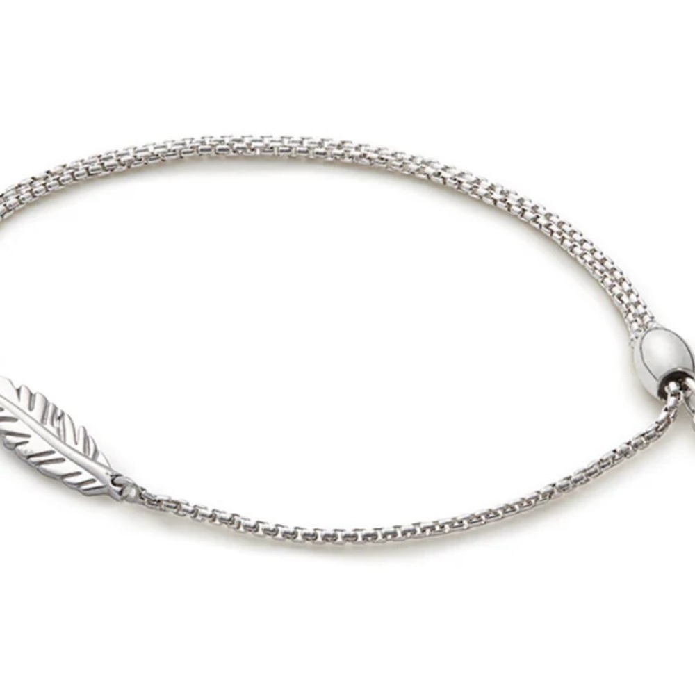 Alex & Ani pull chain Silver Feather Bracelet
